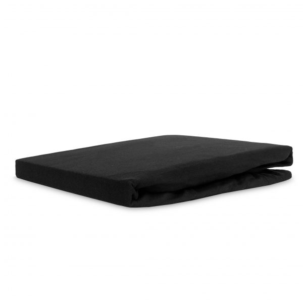 Jersey fabric sheet with elastic - BLACK